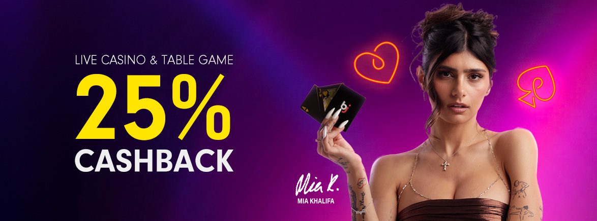 25% Live Casino & Table Cashback